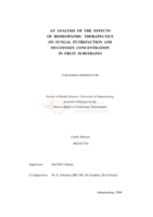 An analysis of the effects of homeopathic therapeutics on fungal putrefaction and mycotoxin concentration in fruit substrates