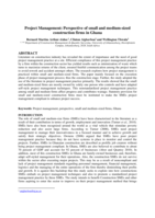 Project management : perspective of small and medium-sized construction firms in Ghana
