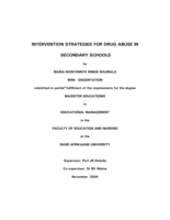 Intervention strategies for drug abuse in secondary schools.