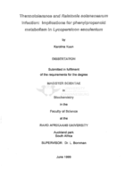 Thermotolerance and Ralstonia solanacearum infection: implications for phenylpropanoid metabolism in Lycopersicon esculentum