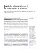 Back to the future : challenges of European tourism of tomorrow