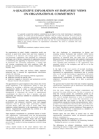 A qualitative exploration of employees' views on organisational commitment.