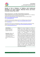 Quality of life of mothers of children with intellectual disability : do social support, maternal stress and socio-economic status play a role?