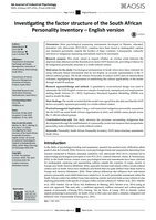 Investigating the factor structure of the South African Personality Inventory – English version