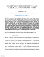 New performance indices for voltage stabiliy analysis in a power system