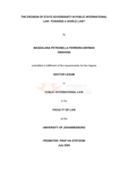 The erosion of state sovereignty in public international law: towards a world law?