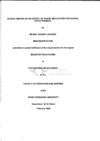 School mission as an aspect of vision : implication for school effectiveness