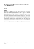 The role of civil society in conflict resolution in the Democratic Republic of the Congo, 1998-2006: an appraisal
