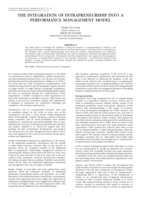 The integration of intrapreneurship into a performance management model.