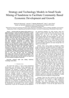 Strategy and technology models in small scale mining of sandstone to facilitate community based economic development and growth