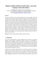 Dispute resolution methods in South Africa : a case of the Limpopo construction industry