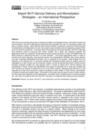 Airport Wi-Fi service delivery and monetisation strategies – an international perspective
