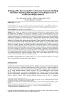 Ontology of the communication performance prospects of Building Information Modelling (BIM) adoption among project teams in construction project delivery