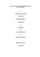 Family courts: serving the best interest of the child: an integrated model