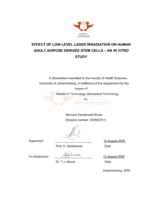 Effect of low level laser irradiation on human adult adipose derived stem cells: an in vitro study