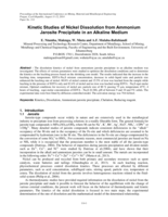 Kinetic studies of nickel dissolution from ammonium jarosite precipitate in an alkaline medium