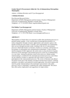 Gender based e-procurement within the city of Johannesburg metropolitan municipality