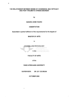 The relationship between sense of coherence, self-efficacy and post-traumatic stress disorder
