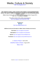 The network society, power and the print media in post : the case of media contestation in Durban for environmental justice
