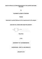 South Africa’s voting behaviour in the United Nations, 1994-2008