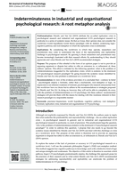 Indeterminateness in industrial and organisational psychological research: A root metaphor analysis