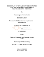 The impact of HIV/AIDS on the economic efficiency of the South African manufacturing industry