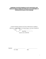 Comparing the effectiveness of static myofascial dry needling versus fanning dry needling in the treatment of trapezius myofascial pain syndrome