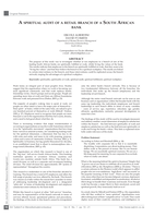 A spiritual audit of a retail branch in a South African bank.