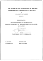 The suitability and effectiveness of teaching programming in an e-learning environment