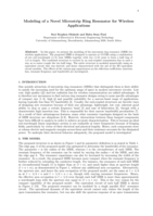 Modeling of a novel microstrip ring resonator for wireless applications