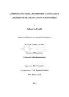 Expressing post-secular citizenship : a sociological exposition of Islamic education in South Africa