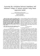Assessing the correlation between impedance and reference voltage of varistor arresters using linear regression model