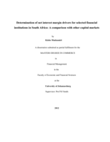 Determination of net interest margin drivers for selected financial institutions in South Africa : a comparison with other capital markets