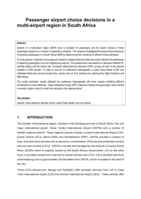 Passenger airport choice decisions in a multi-airport region in South Africa