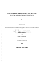 Concrete repair procedures suitable for typical South African conditions