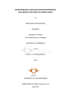 Entrepreneurial education and entrepreneurial role models' influence on career choice