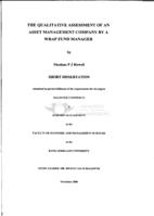 The qualitative assessment of an asset management company by a wrap fund manager