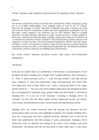 Workers’ education under  conditions of precariousness :  re-imagining workers’  education