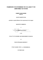Framework for determining the tax liability for uninformed tax payers