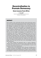 Decentralisation to promote democracy