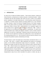The perception of parental conflict behaviours in progeny marriages: a pilot study