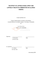 The effects of Luffeel® nasal spray and Luffeel® tablets in combination on allergic rhinitis