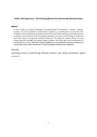 Public self‐expression : decolonising researcher‐researched relationships