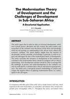 The modernisation theory of development and the challenges of development in Sub-Saharan Africa a decolonial application