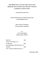 The predictive value of the sacral base pressure test in detecting specific types of sacroiliac dysfunction