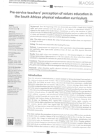 Pre-service teachers' perception of values education in the South African physical education curriculum