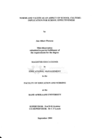 Norms and values as an aspect of school culture : implication for school effectiveness