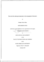 The role of the school governing body in the management of educators
