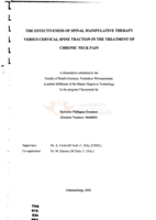 Effectiveness of spinal manipulative therapy versus cervical spine traction in the treatment of chronic neck pain