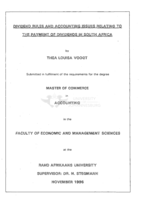 Dividend rules and accounting issues relating to the payment of dividends in South Africa